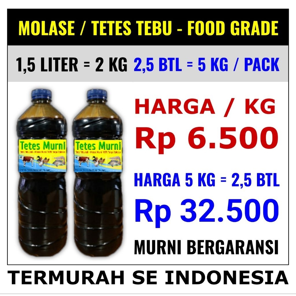 Harga Per 5 Kg Molasses Food Grade | Tetes Tebu | Molases | Molase Asli Murni 100% Tanpa Oplosan - B