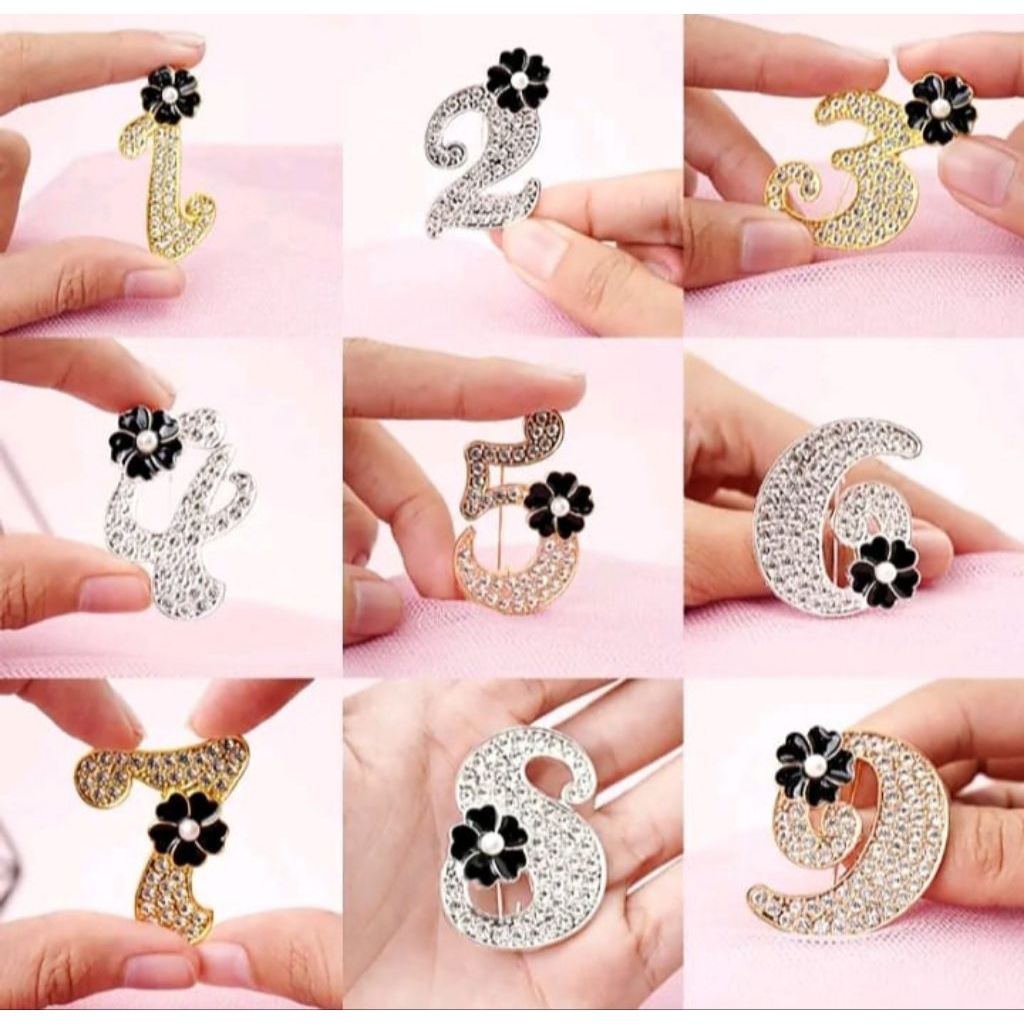 ASESORIS BROS MOTIF ANGKA BROS DADA BROS ANGKA FUL MATA Dengan Desain Angka Elegan dan Detail Mata K