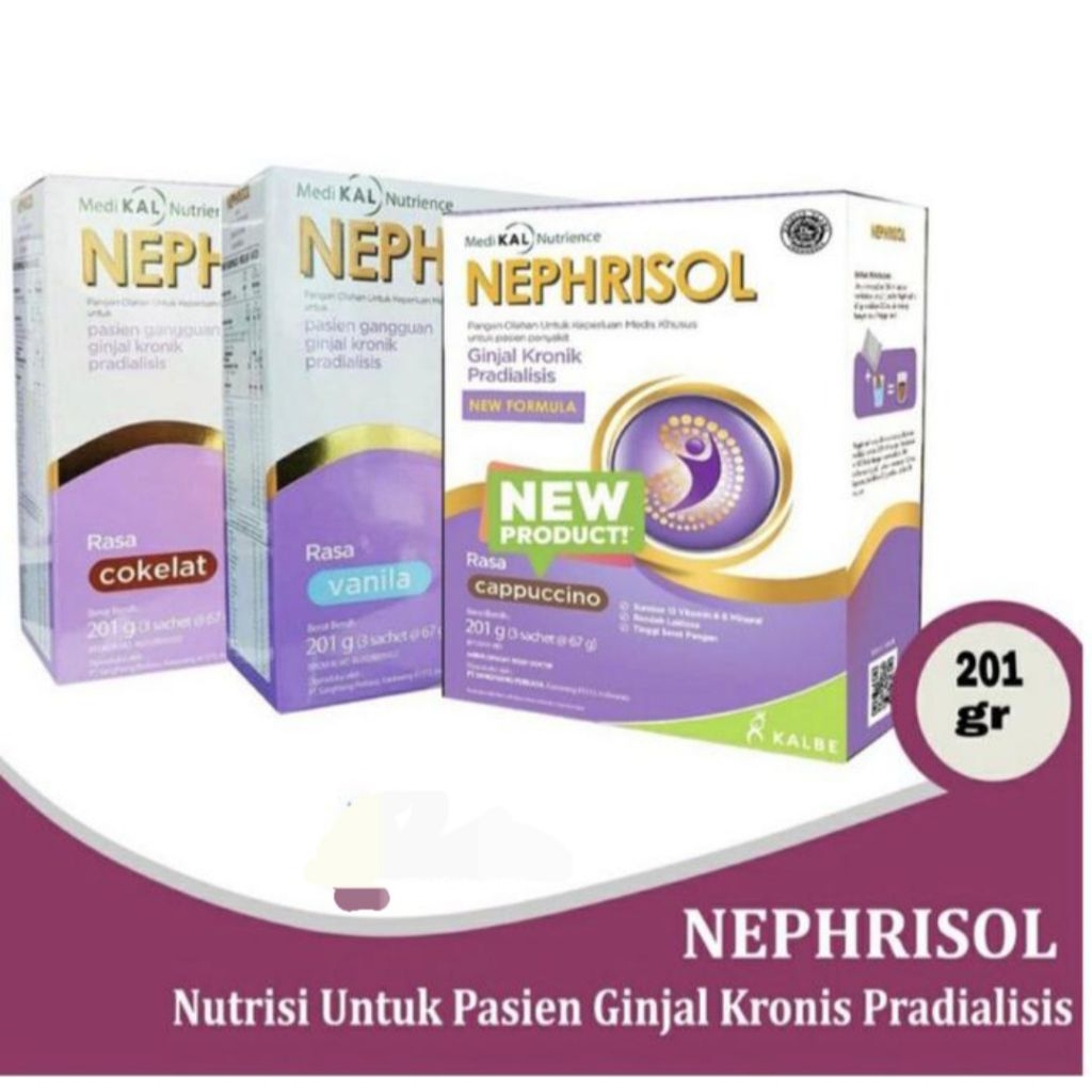 Nephrisol Susu Vanila 201 gram /Nephrisol susu Cappuccino 201 gram/ Susu Kebutuhan Nutrisi Ginjal