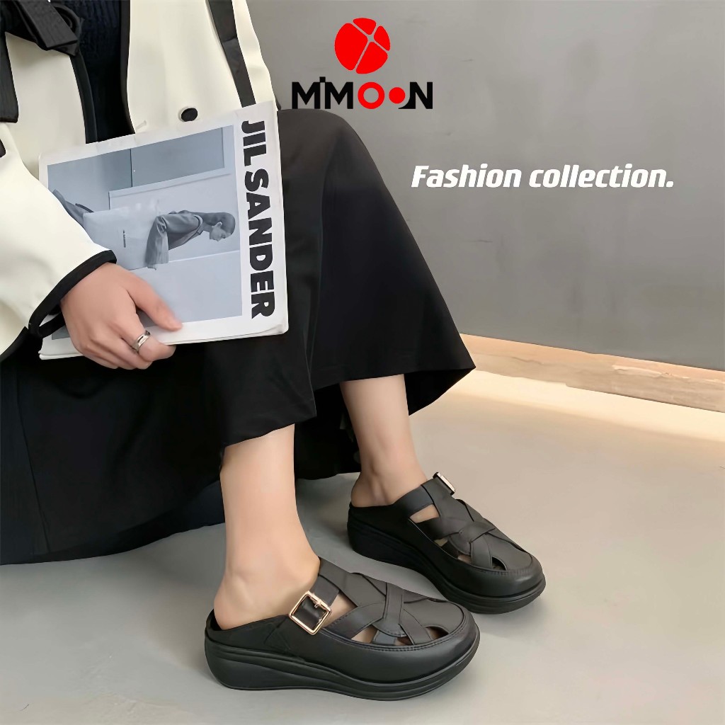 PROMO 10.10 Premium Women's Wedges Shoes Sandal Wanita Sendal Selop Mule Wanita Bahan Karet Jelly