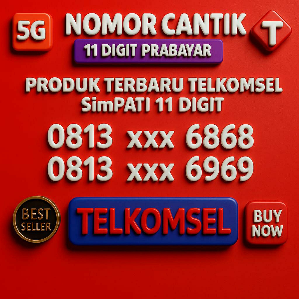 Nomor Cantik Telkomsel SimPATI 11 Digit Prabayar Seti 6868 dan 6969