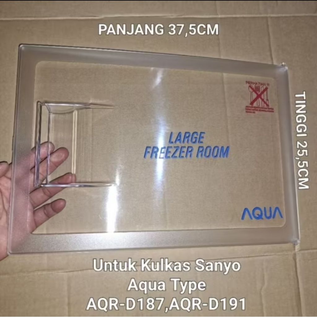 Tutup Frezer Kulkas Aqua 1 Pintu type AQR-D187 191 Original