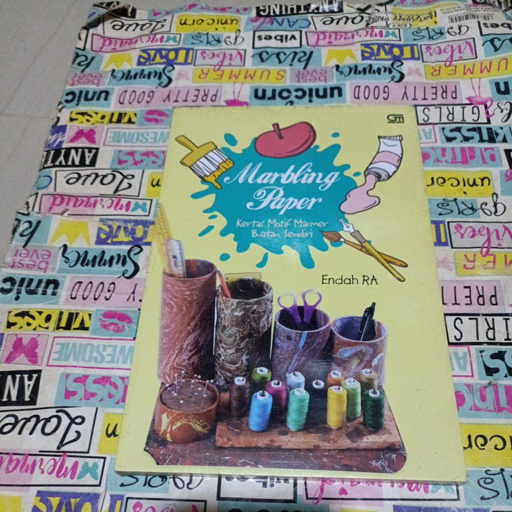 Buku Marbling Paper - kertas motif marmer Buatan sendiri