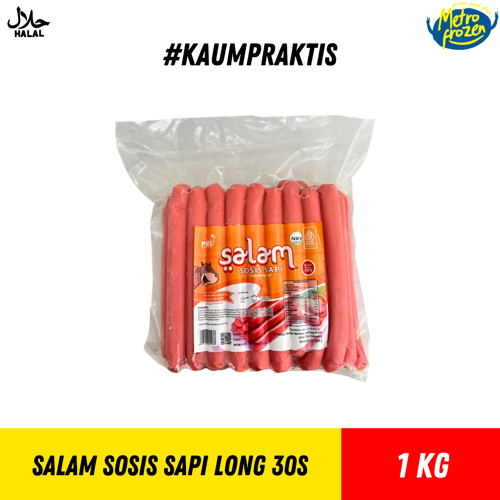 SALAM Sosis Sapi Long 30s 1kg //sosis sapi goreng //salam sosis sapi panjang