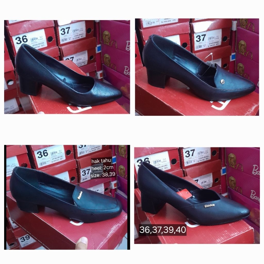 sepatu heels tahu 5cm sepatu kerja/pantofel wanita fladeo original
