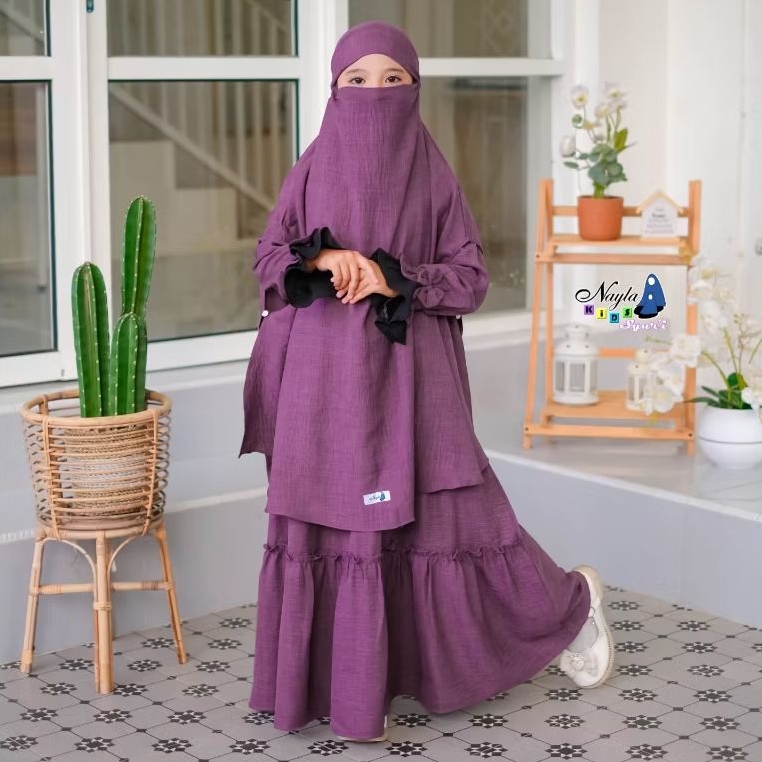 Arumi Gamis anak set jilbab French khimar by Nayla kids