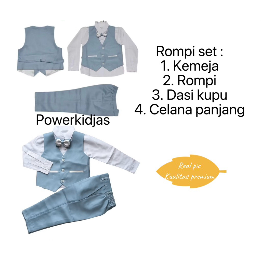 JAS PREMIUM SET ROMPI 1-10 TAHUN / ROMPI SET BIRU / ROMPI SET ANAK / ROMPI ANAK LENGKAP / Rompi anak