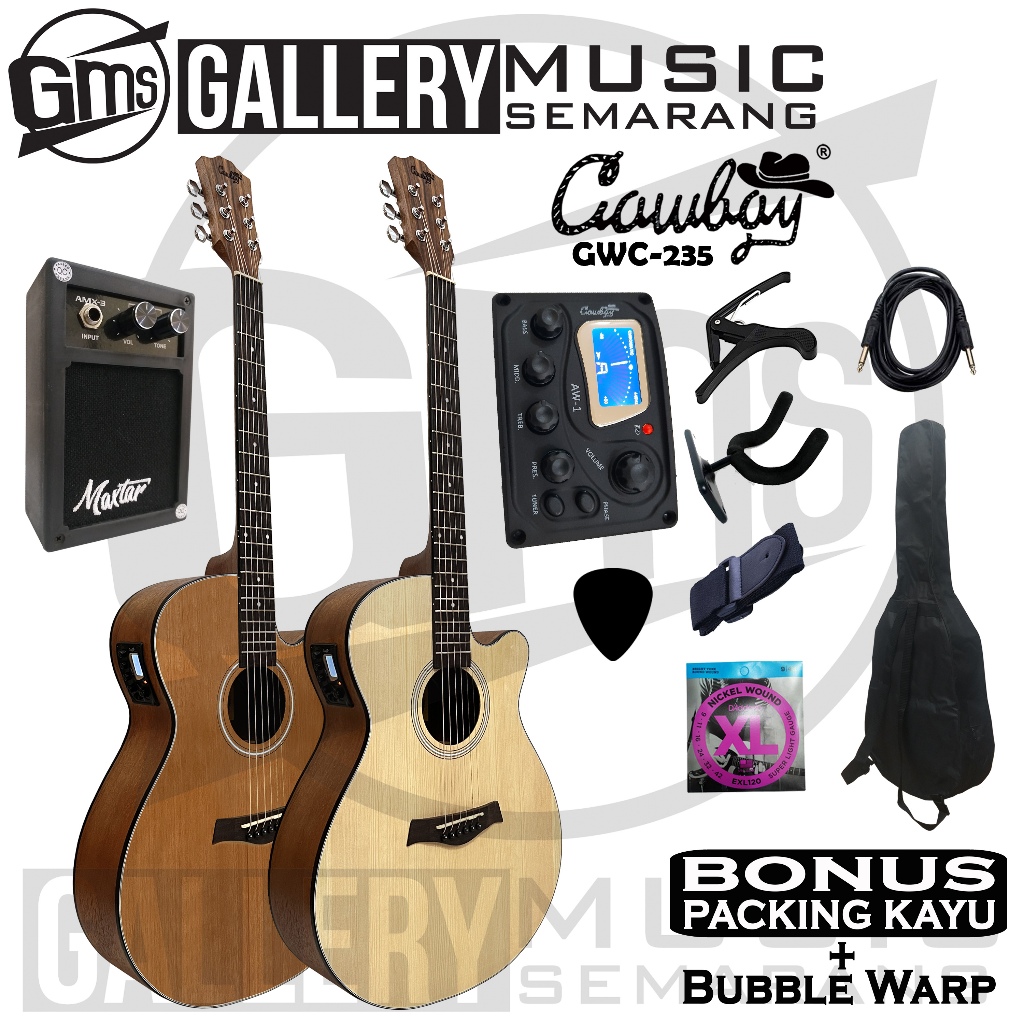 BISA COD Gitar Akustik Elektrik Cowboy GWC-235 NA / GWC 235NS Gitar Cowboy Original