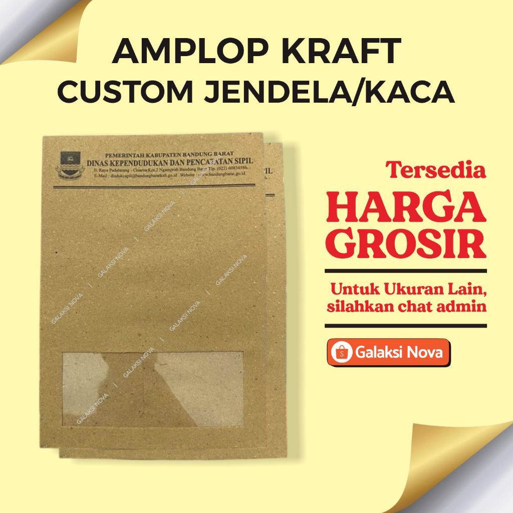 Amplop Kraft Custom Jendela/ Kaca | Amplop JEndela Kraft | Amplop Kaca Kraft | Amplop JEndela Custom