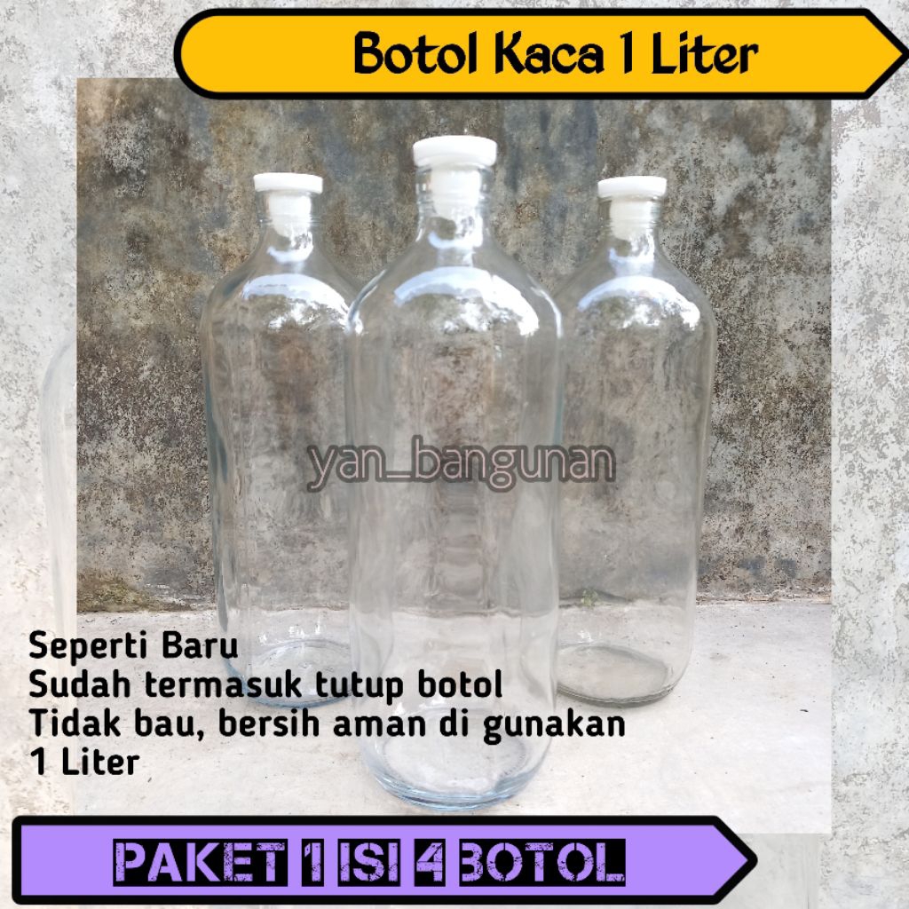 Botol Kaca 1 Liter / Botol Bensin 1 liter