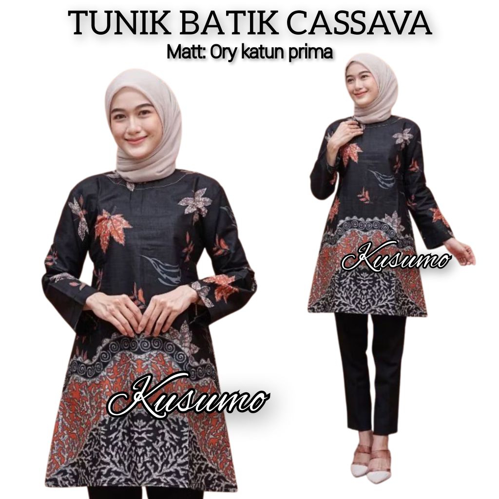 BAJU ATASAN TUNIK BATIK WANITA DEWASA/BAJU ATASAN TUNIK BATIK PEKALONGAN/ATASAN TUNIK BATIK WANITA