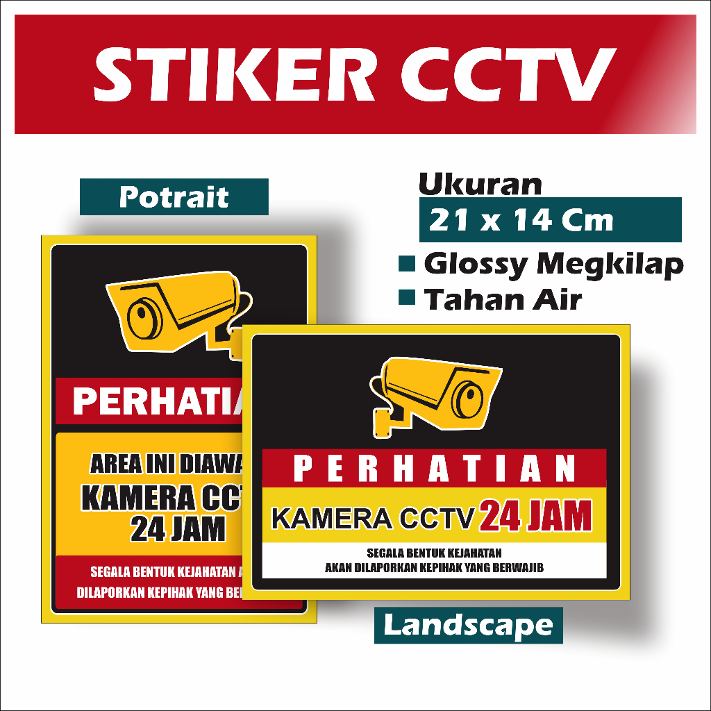 Stiker CCTV Murah 24 Jam Stiker cctv stiker cctv toko stiker cctv tersembunyi stiker cctv