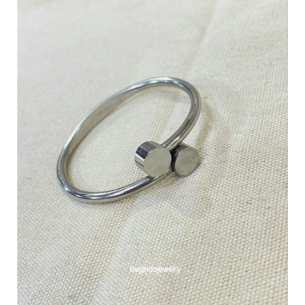 gelang banggle besi putih baja dewasa remaja bayi