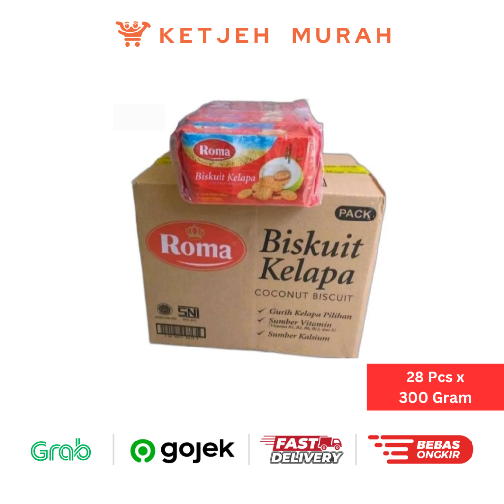 Roma Biskuit Kelapa 1 Dus isi 28 Pcs x 300 Gram