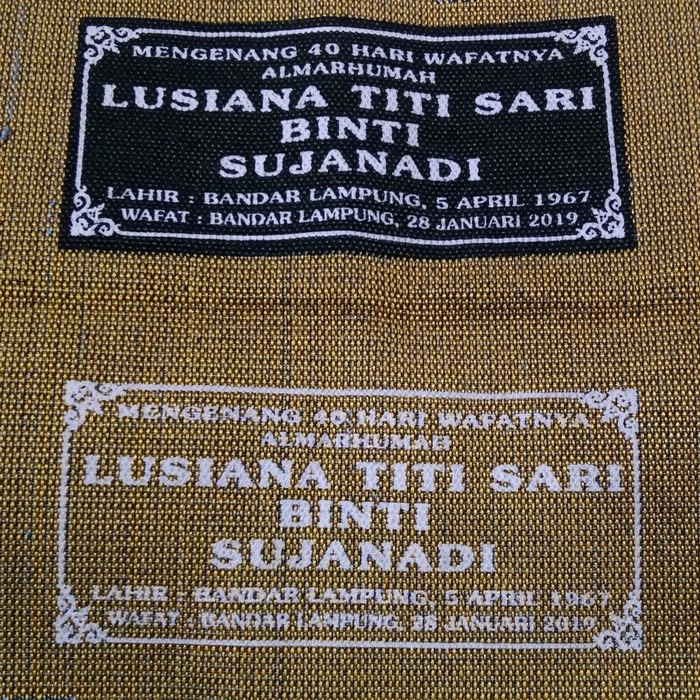 Sablon Sajadah Souvenir Tahlil Hari Raya Sablon Nama Murah
