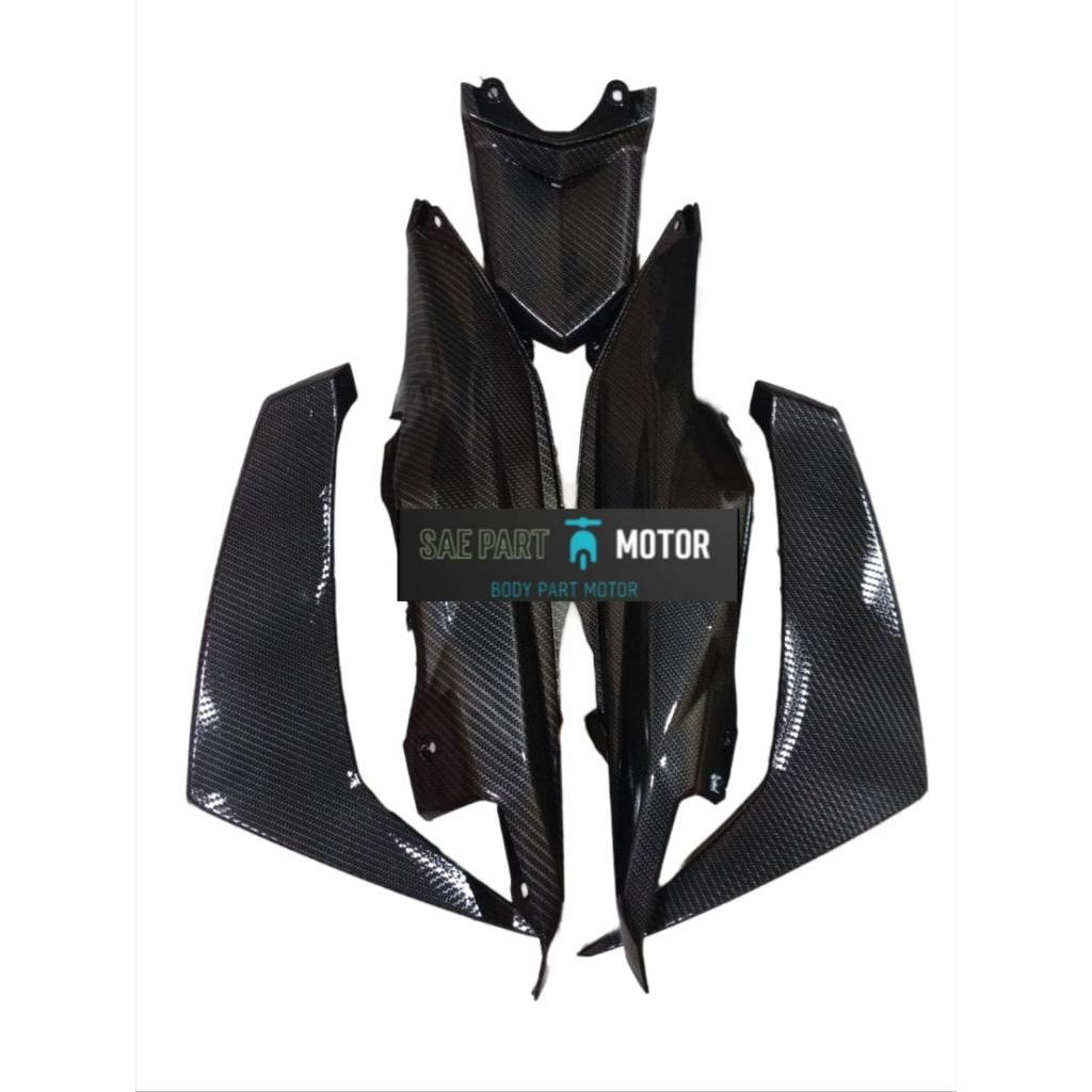 Body Kasar Mio M3 Karbon Carbon Set Kevlar Karbon Cevlar Sirip Sambungan Body Pet Cover Tail Carbon 