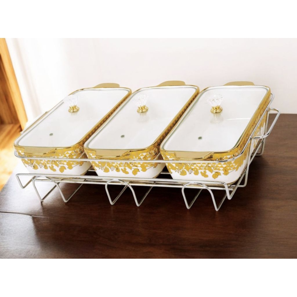 Wadah makanan Vicenza Cr916 Serena, 3 wadah dengan vol per wadah 1300 ml, food display Gemini jaga m