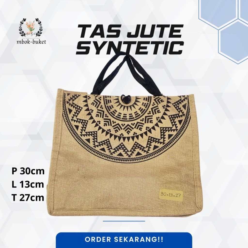 TOTE BAG GONI SINTETIS TAS JUTE NATURAL MOTIF TAS SERBAGUNA GOODIEBAG SOUVENIR JOGJA LOCAL PRIDE
