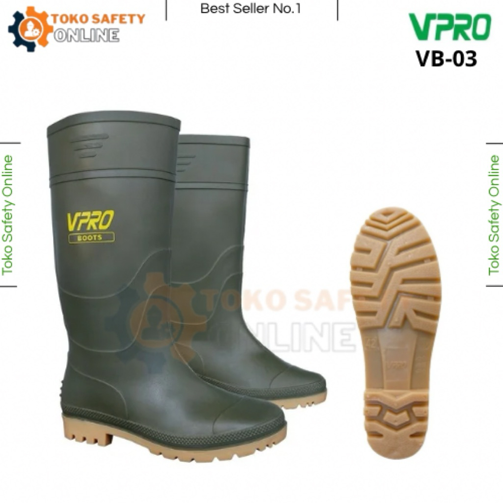 VPRO Sepatu Boots Karet Kuning Tinggi - Sepatu Boot Berkebun Pria dan Wanita Murah