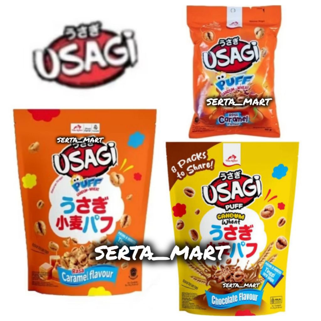 Usagi Puff Caramel 60gr / Usagi Puff Chocolate 8's x 10gr
