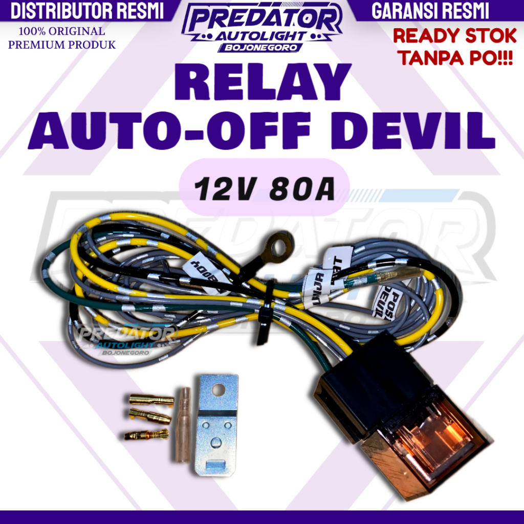 RELAY AUTO-OFF DEVIL EYE 12V 80A | RELAY KHUSUS DEVIL EYE OTOMATIS MATI | HEADLAMP FOGLAMP PROJIE BI
