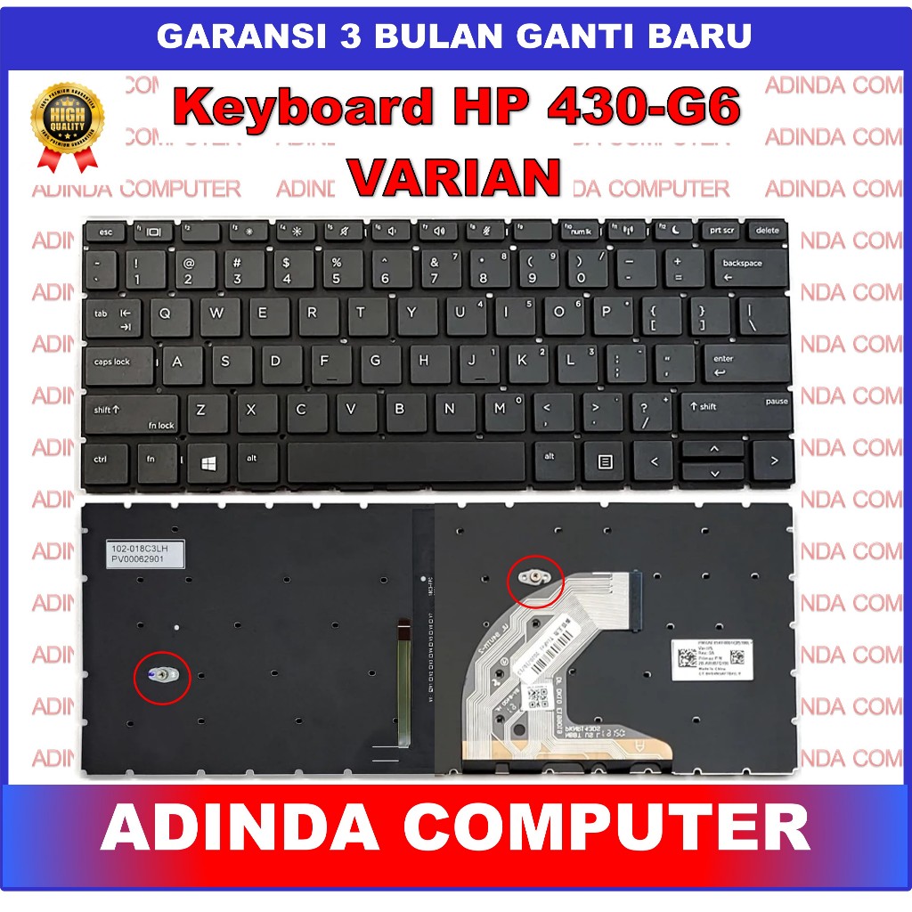 Keyboard Hp Probook 430-G6 430 G6 430-G7 430 G7 435-G6 Backlight Backlite Backlit