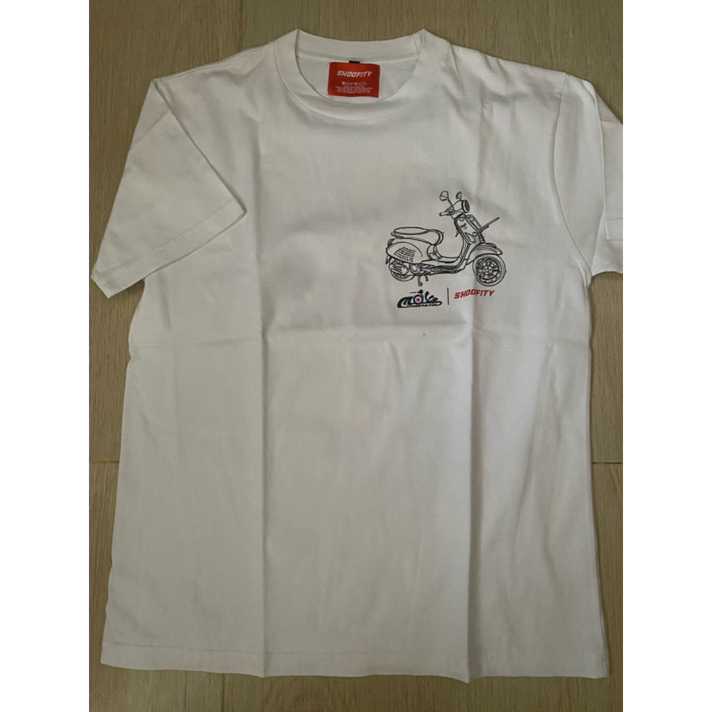 KAOS TSHIRT SHOOFITY VESPA SEAN WOTHERSPOON WHITE SIZE M