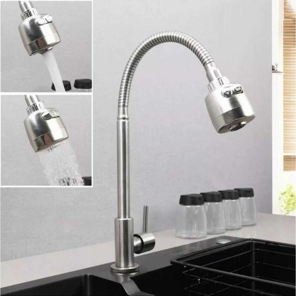 Kran Cuci Piring Fleksibel Stainless SUS 304 / Kran Sink Model Toto