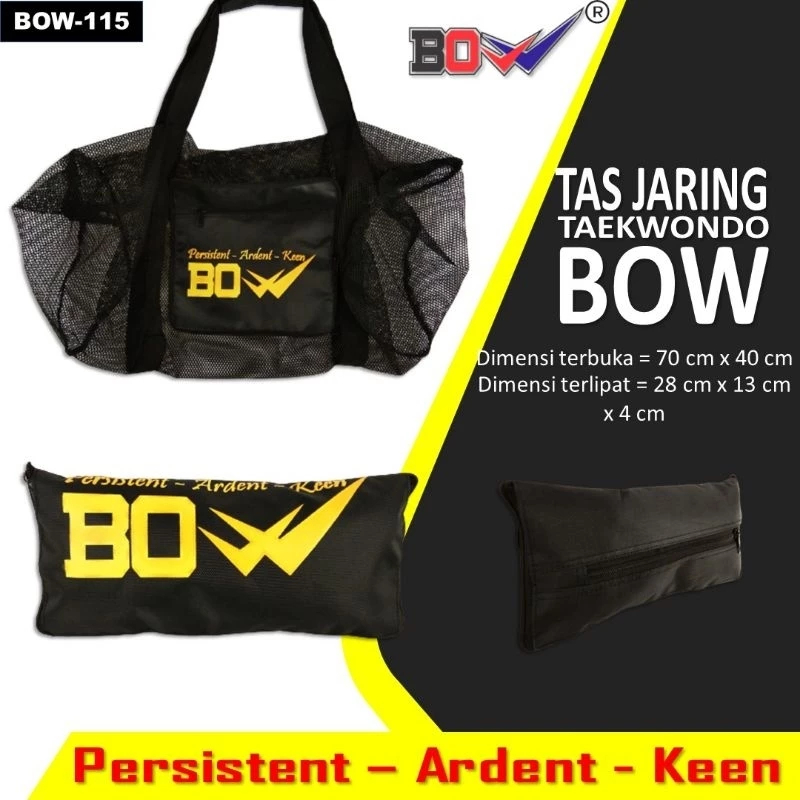 TAS JARING PERALATAN TANDING TAEKWONDO KARATE EQUIPMENT NET BAG BOW
