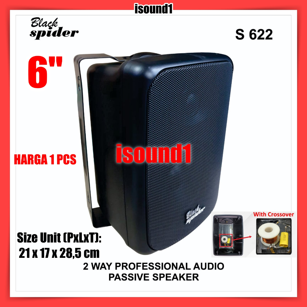 SPEAKER PASIF BLACK SPIDER S622 HARGA 1 UNIT BLACKSPIDER S 622 6,5 INCH ORIGINAL