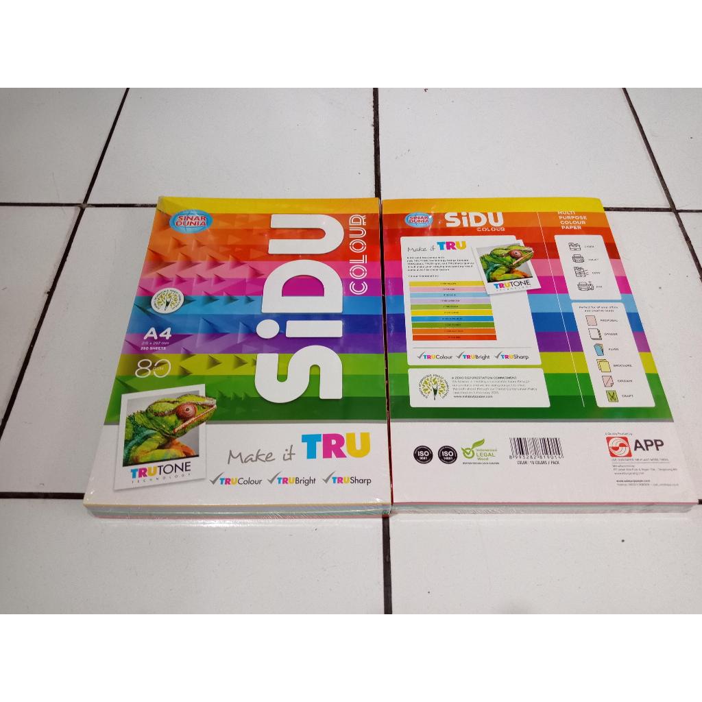 (250 Lembar) Kertas HVS Rainbow 10 Warna A4 80 GSM