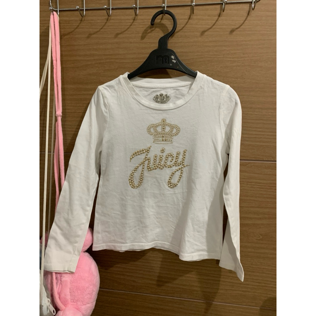 4-7 (Y) Atasan Kaos Black Label Putih Anak Perempuan