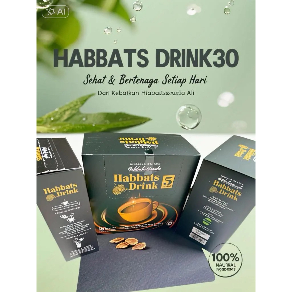 Habbats Drink 30 Sachet – Minuman Herbal Jintan Hitam & Madu Untuk Daya Tahan Tubuh