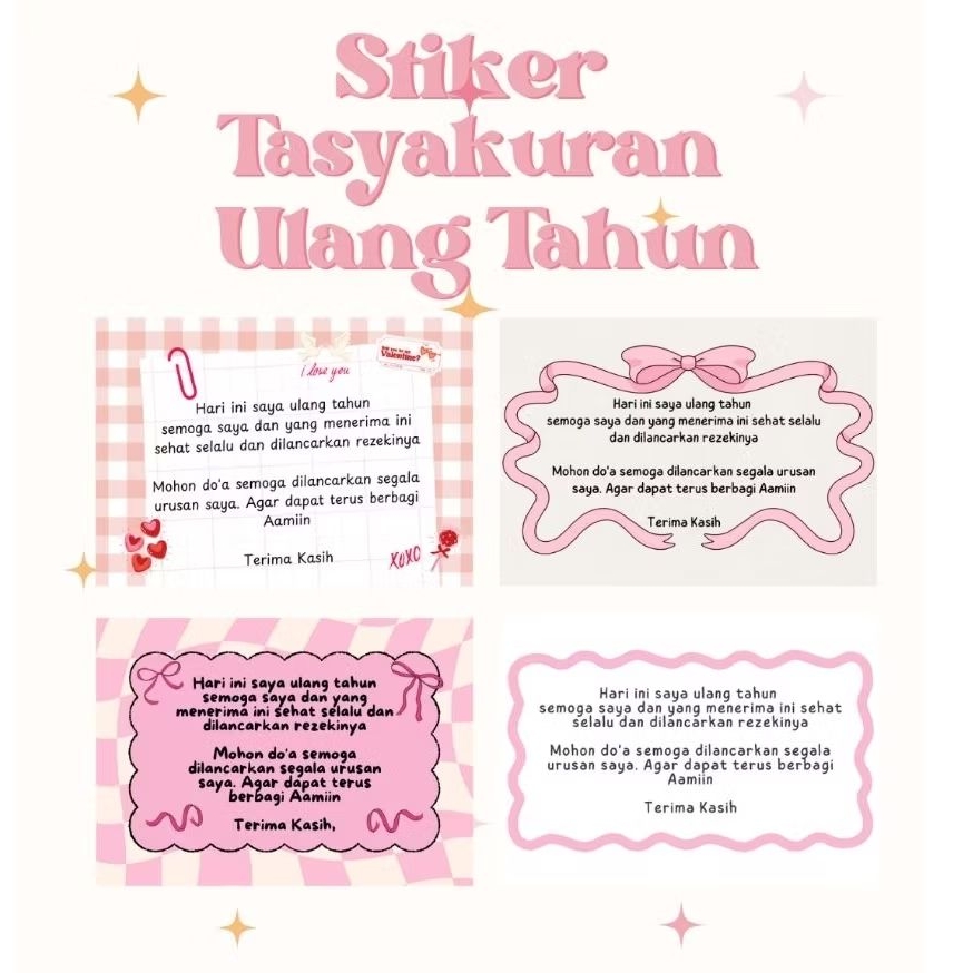 Stiker tasyakuran ulang tahun - stiker ulang tahun - stiker ucapan nasi box - stiker nasi box - stik
