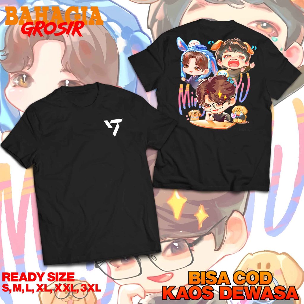 Kaos 7teen Mingyu Chibi Terbaru - Hoshi, Jeonghan, Wonwoo The 8 DK Tshirt Carat Bahan Cotton 24s