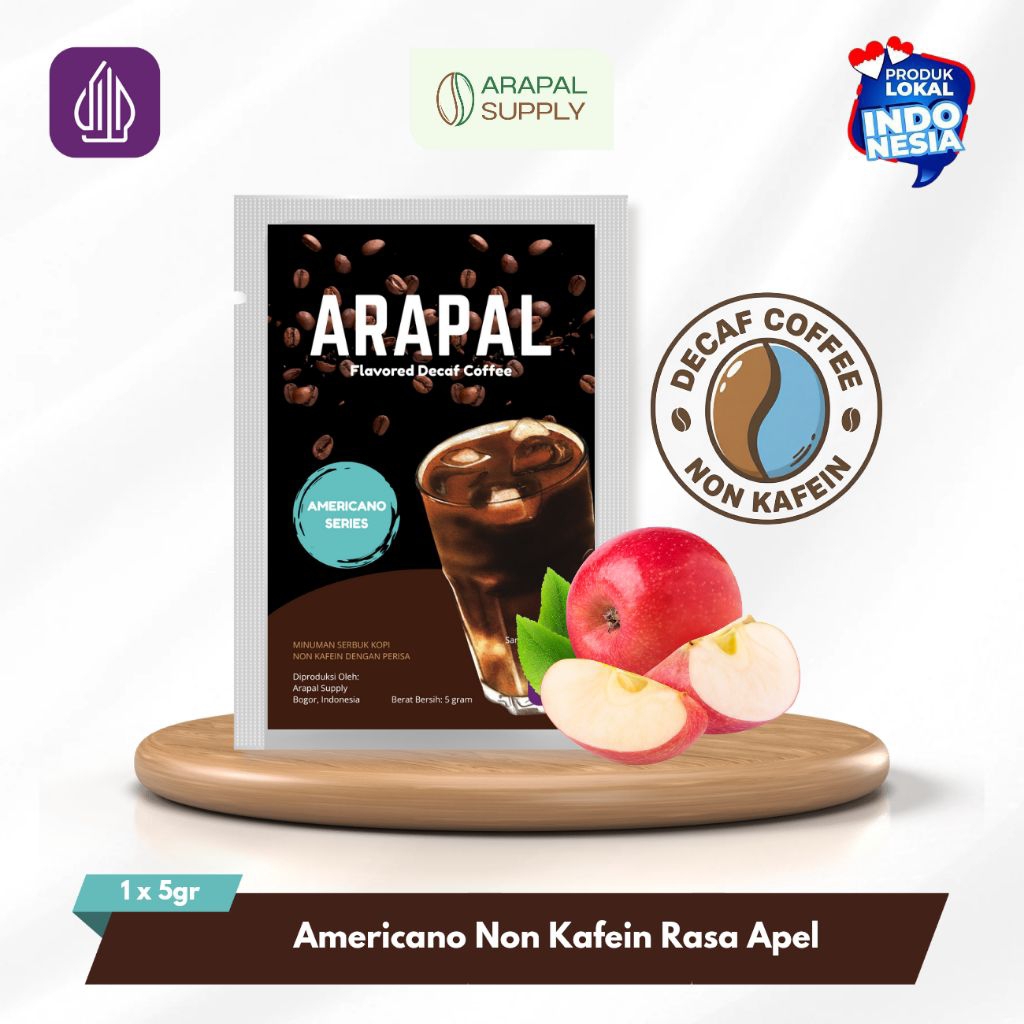 ARAPAL COFFEE - Decaf Americano Apple (Kopi Instant Tanpa Ampas Non Kafein)