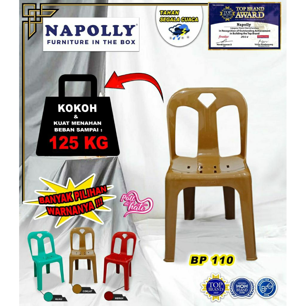 kursi napolly kursi makan plastik/kursi senderan napolly