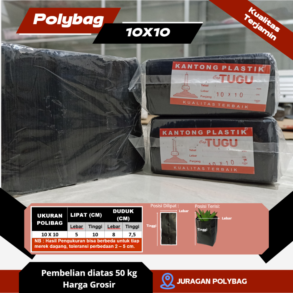 1kg Polybag Tanaman Ukuran 10x10 merk Tugu