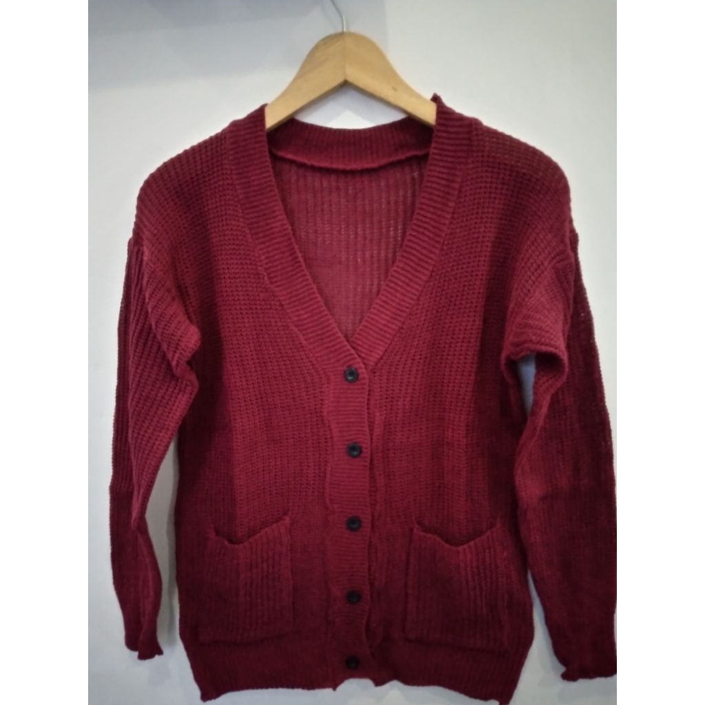 BAJU RAJUT CARDIGAN MOTIF KANCING