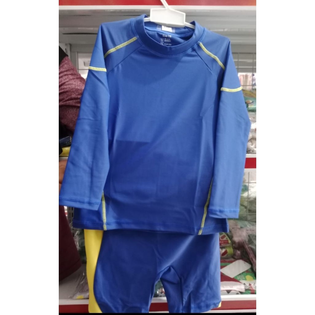 Set Baju Renang Tomomi Lengan Panjang Polos (4-6 Tahun)
