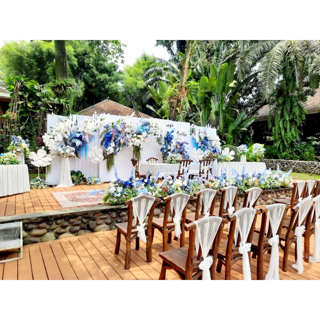 Sewa Dekorasi Pelaminan Minimalis Modern Murah Jakarta 6 Meter - Backdrop Akad Nikah (6 meter)
