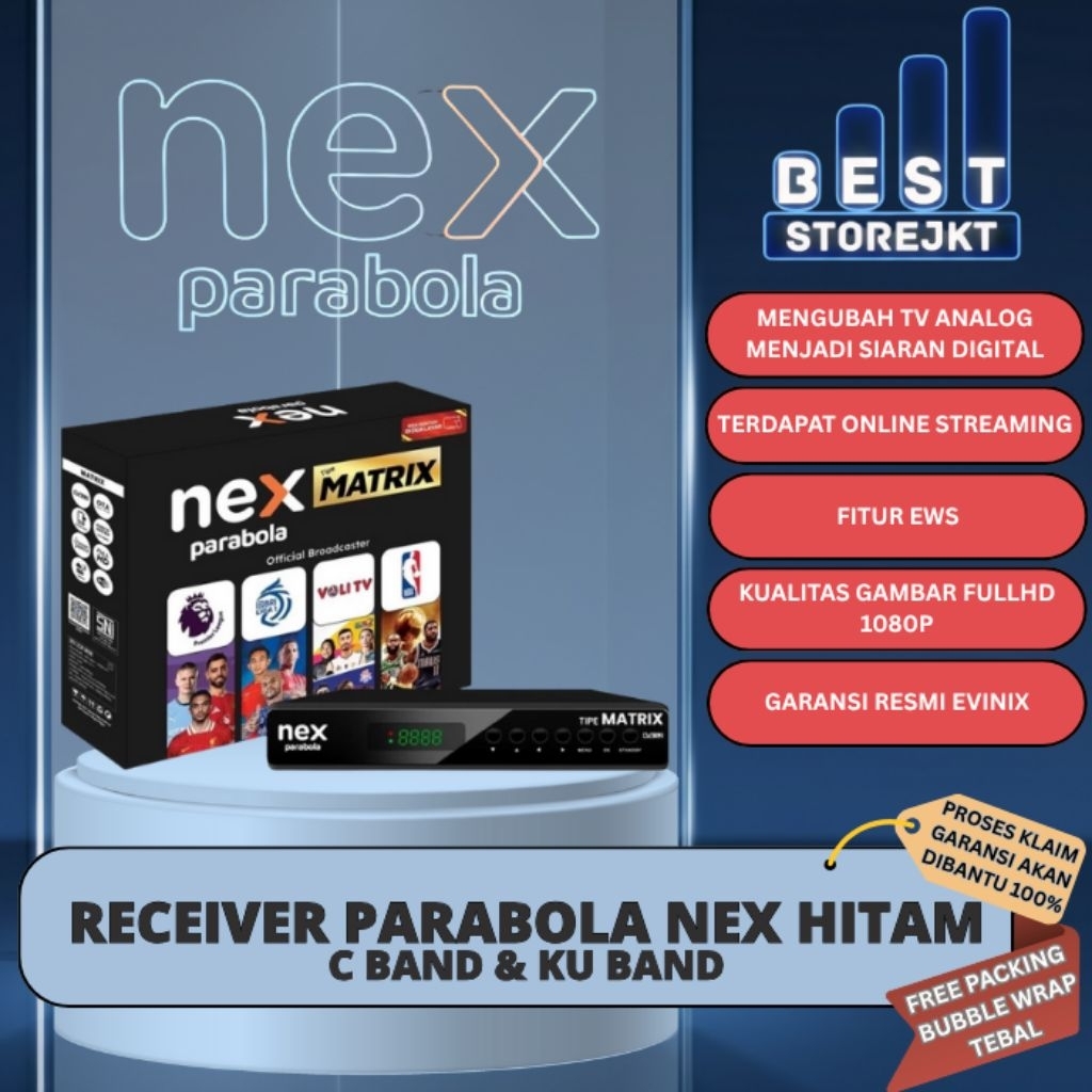 [BISA COD] RECEIVER NEX PARABOLA HITAM MATRIX TERBARU