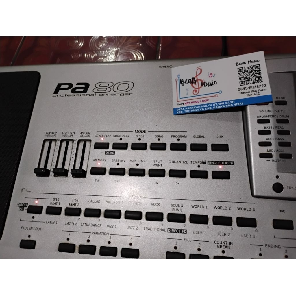 keyboard arranger/piano musik/organ tunggal/ KORG PA 80 plasdisk siap pentas second