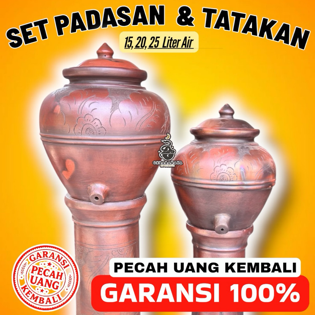 SET PADASAN 15 20 25 Liter Set Padasan Dan Standing Tatakan Pilar Gerabah Tanah Liat
