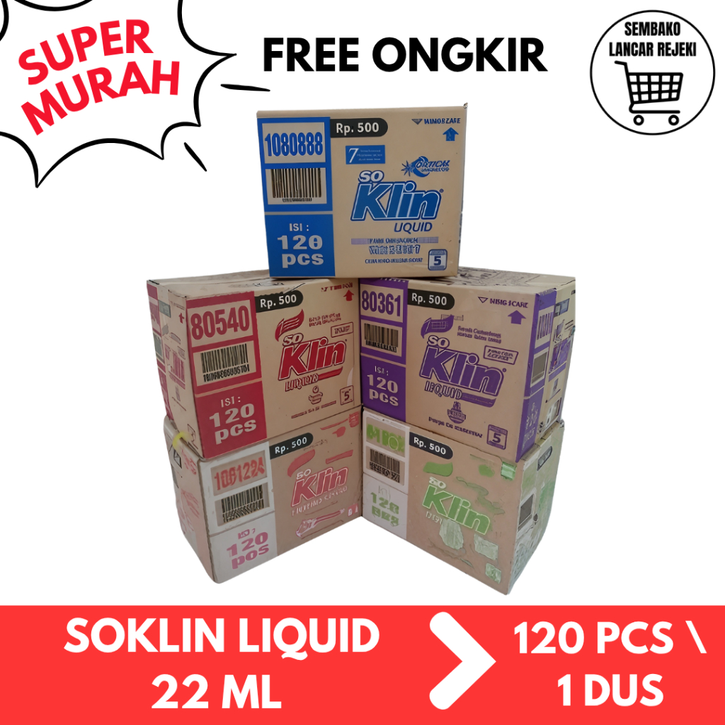 SOKLIN SO KLIN LIQUID 20 ML Deterjen Cair 500 an Sachet - 1 Dus / 10 Renceng / 120 Pcs