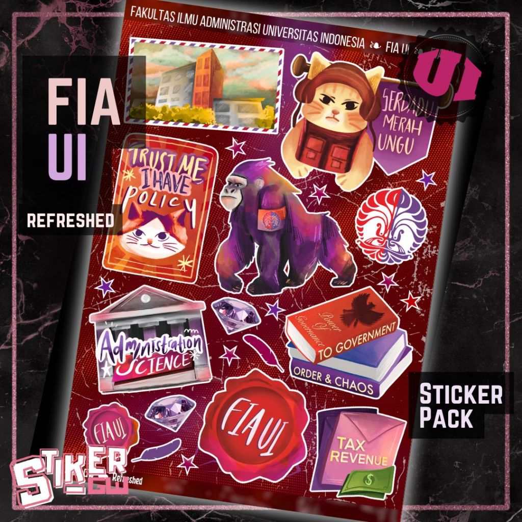 [BERIZIN RESMI] Sticker Pack FIA UI - Refreshed | STIKER FAKULTAS ILMU ADMINISTRASI UNIVERSITAS INDO