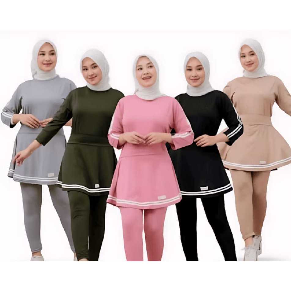 SET ZUMBA OLAHRAGA WANITA SETELAN LEGING ROK MUSLIMAH//SETELAN OLAHRAGA WANITA MUSLIMAH//SET OLAHRAG
