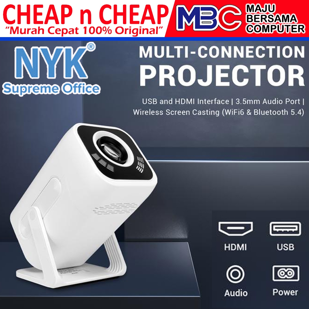 NYK PY-200 Smart LED Projector Android 13 Bluetooth 5.0 WiFi- LED Mini Portable Projector