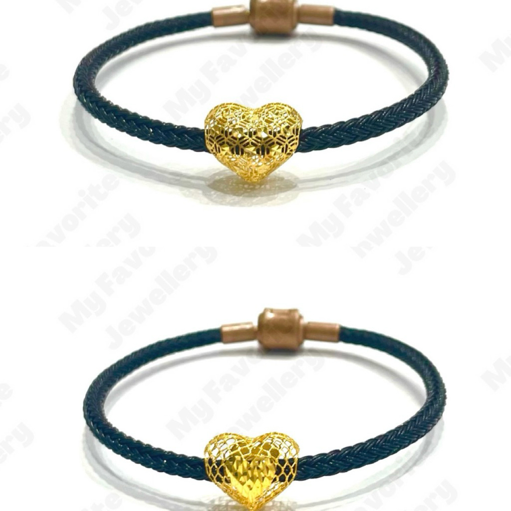 Gelang Tali liontin Love Emas Asli Kadar 700 16K