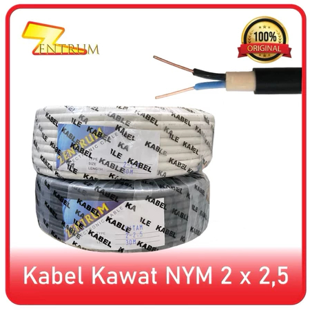 Kabel Listrik Kawat NYM 2 X 2,5 (30 Meter) WARNA HITAM/PUTIH